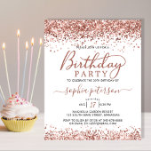 Budget Roos Gold Any Age White Verjaardagsuitnodig