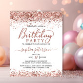 Budget Roos Gold Any Age White Verjaardagsuitnodig