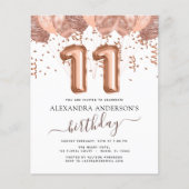 Budget Roos Gold Balloons 11e verjaardag (Voorkant)