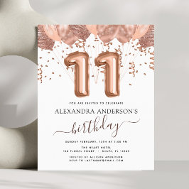 Budget Roos Gold Balloons 11e verjaardag