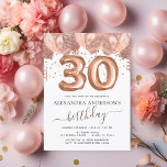 Budget Roos Gold Balloons 30e verjaardag<br><div class="desc">Begroting Dertigste (30e) Dertig verjaardag van de blush Pink - Roos gouden ballonnen en uitnodiging van de partij van Confetti op zaterdag . Dit is de perfecte uitnodiging voor een modern Roos Gold en Blush Pink Glitter Sparkle Girly Birthday Party. Neem contact op met de ontwerper voor overeenkomende aangepaste objecten....</div>