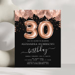Budget Roos Gold Balloons 30e verjaardag<br><div class="desc">Begroting Dertigste (30e) Dertig verjaardag van de blush Pink - Roos gouden ballonnen en uitnodiging van de partij van Confetti op zaterdag . Dit is de perfecte uitnodiging voor een modern Roos Gold en Blush Pink Glitter Sparkle Girly Birthday Party. Neem contact op met de ontwerper voor overeenkomende aangepaste objecten....</div>