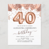 Budget Roos Gold Balloons 40e verjaardag Flyer (Voorkant)
