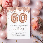 Budget Roos Gold Balloons 60th Birthday Invitation