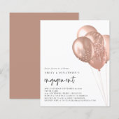 Budget Roos Gold Balloons Engagement Party uitnodi (Voorkant / Achterkant)