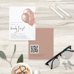 Budget Roos Gold Balloons QR Code 21st Party<br><div class="desc">Budget Roos Gold Balloons QR Code 21st Party Uitnodiging. Een budgetprijs voor KLEINE 4, 5 x 5, 6 inch. Verkrijgbaar in een SEMI GLOSS 110 lb KAART STOCK dat de standaardoptie is (aanbevolen voor uitnodigingen), OF een SATIN FINISH 80 lb THINER PAPER STOCK (ideaal voor behuizingen). Deze versie van deze...</div>