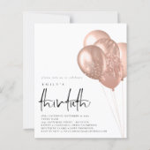 Budget Roos Gold Balloons QR Code 30th Party (Voorkant)