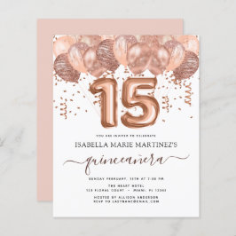 Budget Roos Gold Balloons Quinceañera Celebration