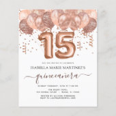 Budget Roos Gold Balloons Quinceañera Celebration Flyer (Voorkant)