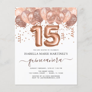 Budget Roos Gold Balloons Quinceañera Celebration Flyer