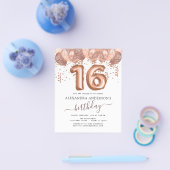 Budget Roos Gold Balloons Sweet 16 Birthday Flyer (Enkel)