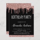 Budget Roos Gold Black Glitter Birthday (Voorkant / Achterkant)