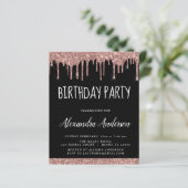 Budget Roos Gold Black Glitter Birthday (Staand voorkant)