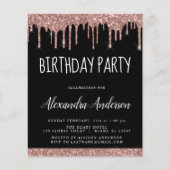 Budget Roos Gold Black Glitter Birthday (Voorkant)