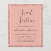 Budget Roos Gold Blush Pink Glitter Sweet 16 (Achterkant)