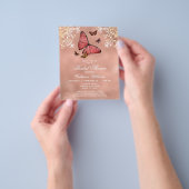 Budget Roos Gold Butterfly Floral Vrijgezellenfees Flyer (Hand)