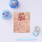Budget Roos Gold Butterfly Floral Vrijgezellenfees Flyer (Enkel)