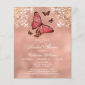 Budget Roos Gold Butterfly Floral Vrijgezellenfees Flyer (Voorkant)