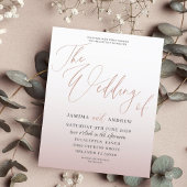 Budget Roos Gold Calligraphy Wedding Invitation