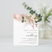 Budget Roos Gold Champagne Florals Wedding Invite (Staand voorkant)
