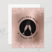 Budget Roos Gold Champagne Toast Nieuwjaar (Voorkant / Achterkant)