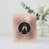 Budget Roos Gold Champagne Toast Nieuwjaar (Staand voorkant)