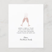 Budget Roos Gold Champagne Toast Nieuwjaar (Achterkant)