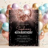 Budget Roos Gold Disco Ball 40e verjaardag Uitnodi