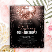 Budget Roos Gold Disco Ball 40e verjaardag Uitnodi