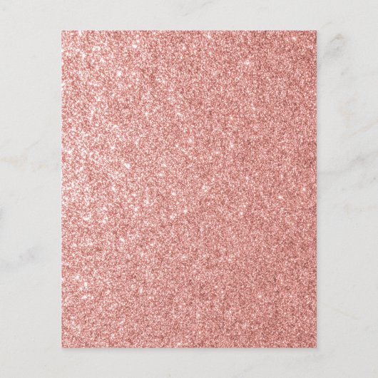 Budget Roos Gold Dress Glitter Sweet 16 Uitnodigin (Achterkant)