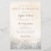 Budget Roos Gold Dress Sweet 16 Uitnodiging (Achterkant)