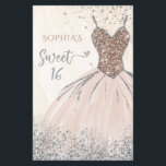 Budget Roos Gold Dress Sweet 16 Uitnodiging<br><div class="desc">Budget Blush Gold Roos Gold Silver Sparkle Dress Sweet 16 Birthday Uitnodiging</div>