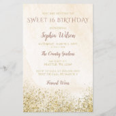 Budget Roos Gold Dress Sweet 16 Uitnodiging (Achterkant)