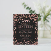 Budget Roos Gold Foil Confetti Sweet 16 Black (Staand voorkant)