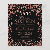 Budget Roos Gold Foil Confetti Sweet 16 Black (Voorkant)