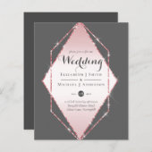 Budget Roos Gold Foil Kijk Geometric Wedding (Voorkant / Achterkant)