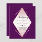 Budget Roos Gold Foil Kijk Geometric Wedding (Voorkant / Achterkant)