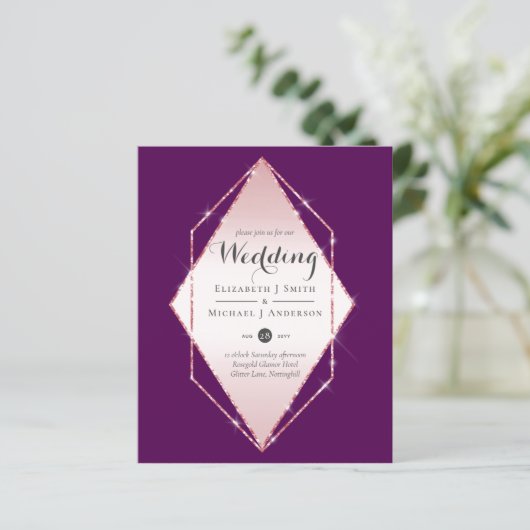 Budget Roos Gold Foil Kijk Geometric Wedding (Staand voorkant)