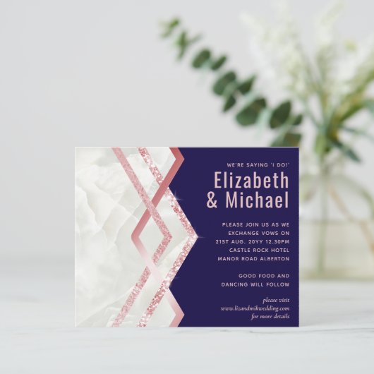 Budget Roos Gold Foil Kijk Geometric Wedding (Staand voorkant)