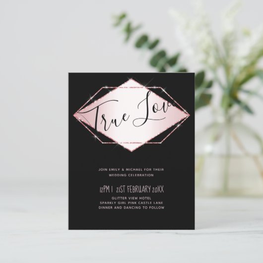 Budget Roos Gold Foil Kijk Geometric Wedding (Staand voorkant)
