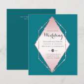 Budget Roos Gold Foil Kijk Geometric Wedding (Voorkant / Achterkant)