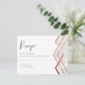 Budget Roos Gold Foil Kijk Geometric Wedding Briefkaart (Staand voorkant)