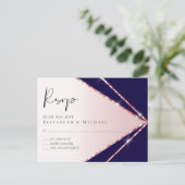 Budget Roos Gold Foil Kijk Geometric Wedding Briefkaart (Staand voorkant)