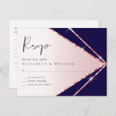 Budget Roos Gold Foil Kijk Geometric Wedding Briefkaart (Voorkant / Achterkant)