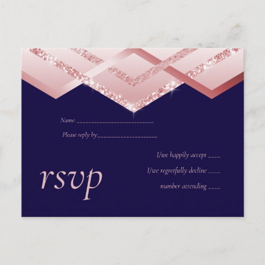 Budget Roos Gold Foil Kijk Geometric Wedding Uitnodiging Briefkaart (Voorkant)