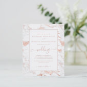 Budget Roos Gold Foil Marble Wedding Invitation (Staand voorkant)