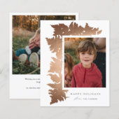 Budget Roos Gold Garland Foto Holiday Kaart (Voorkant / Achterkant)