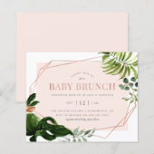 Budget Roos Gold Geometric Greenery Baby Brunch (Voorkant / Achterkant)