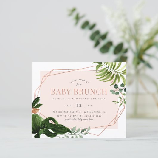 Budget Roos Gold Geometric Greenery Baby Brunch (Staand voorkant)