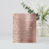 Budget Roos Gold Glam Glitter Weddenschap (Staand voorkant)